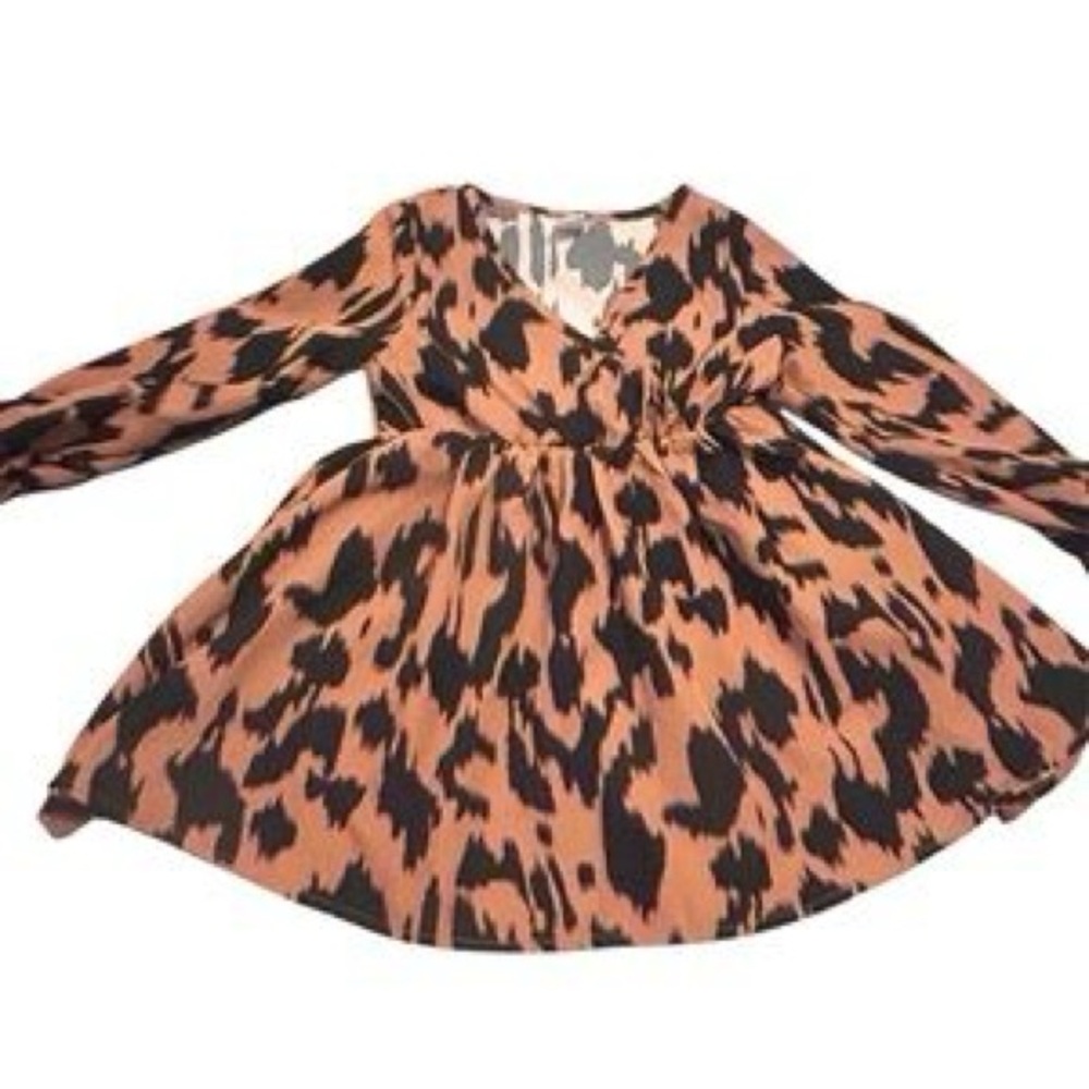 SHEIN Black and Tan Patterned Dress 6-9 months